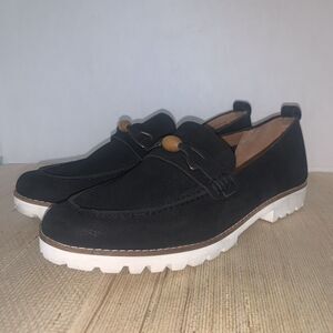 Gentle Souls By Kenneth Cole Women's 9.5 Eugene Black Lug Sole Loafer Office